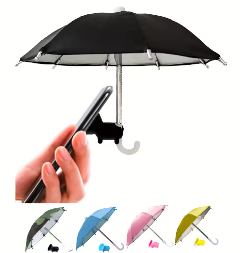 Mini Paraplu Telefoonhouder – Creatieve Waterdichte Standaard voor Smartphone & Outdoor Gebruik