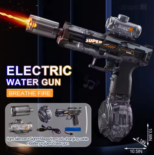Elektrisch Waterpistool voor Kinderen – Automatische Hogedruk Watergun voor Zomer, Strand & Tuin