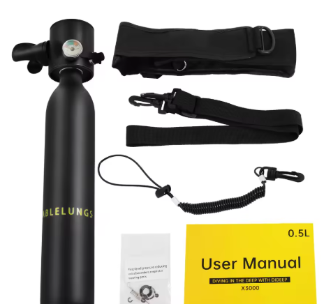 0.5L Mini Scuba Tank – Draagbare Duiktank voor Onderwaterademhaling tot 10 Minuten