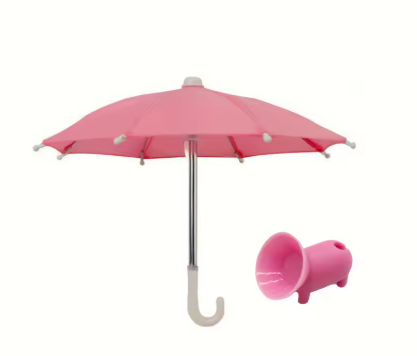 Mini Paraplu Telefoonhouder – Creatieve Waterdichte Standaard voor Smartphone & Outdoor Gebruik