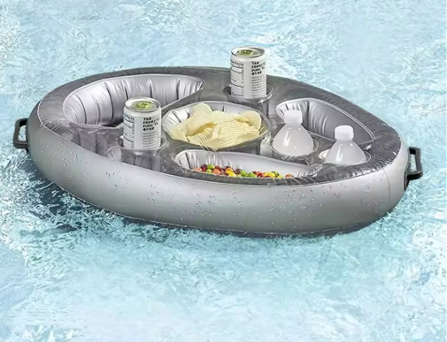 Opblaasbare Drijvende Bekerhouder met 8 Vakken – IJsbar voor Zwembad & Zomerfeest