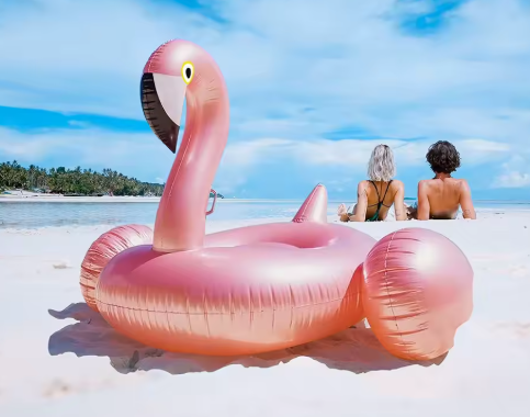 Grote Opblaasbare Roségouden Flamingo – Drijvende Zwembadlounge voor Volwassenen & Kinderen
