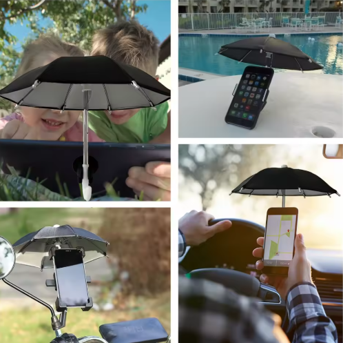 Mini Paraplu Telefoonhouder – Creatieve Waterdichte Standaard voor Smartphone & Outdoor Gebruik