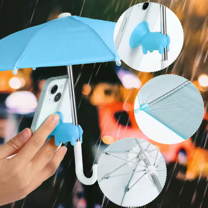 Mini Paraplu Telefoonhouder – Creatieve Waterdichte Standaard voor Smartphone & Outdoor Gebruik
