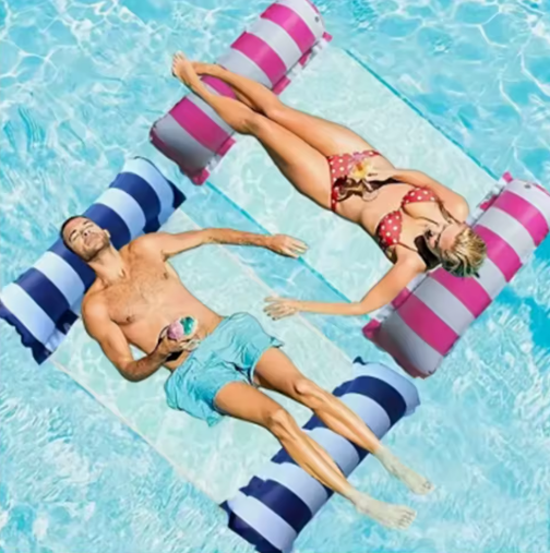 Opvouwbare Opblaasbare Loungestoel met Netrugleuning – Voor Zwembad & Strand