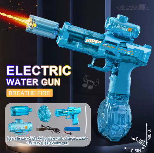 Elektrisch Waterpistool voor Kinderen – Automatische Hogedruk Watergun voor Zomer, Strand & Tuin