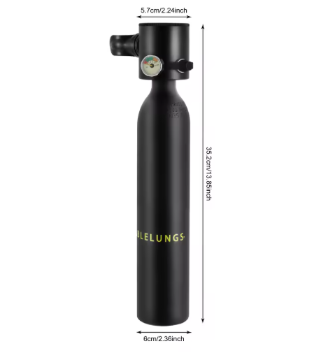 0.5L Mini Scuba Tank – Draagbare Duiktank voor Onderwaterademhaling tot 10 Minuten