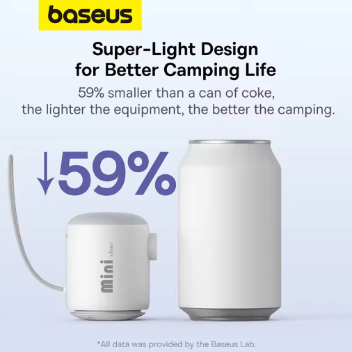 Baseus Draadloze Mini Luchtcompressor – Elektrische Luchtpomp voor Luchtbedden, Zwemringen & Opblaasmatten